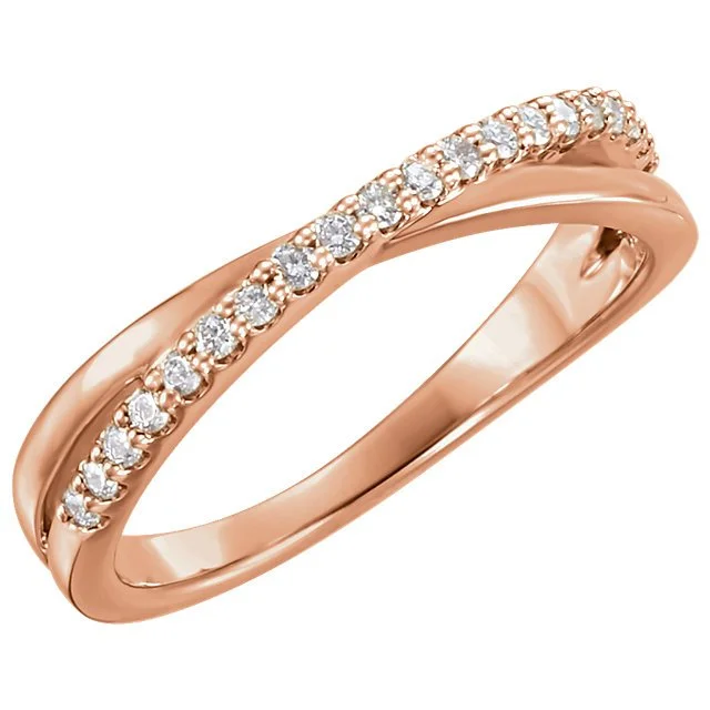 14KT Gold 1/5 CTW Diamond Criss-Cross Ring