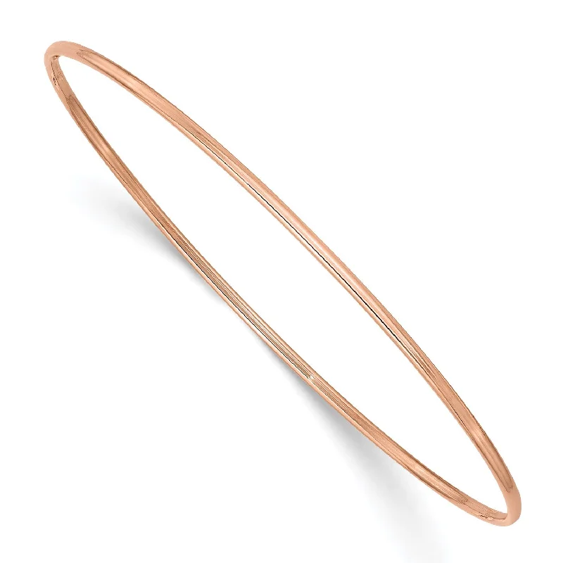 14KT Rose Gold 8-inch 1.5MM Bangle Slip-On Bracelet