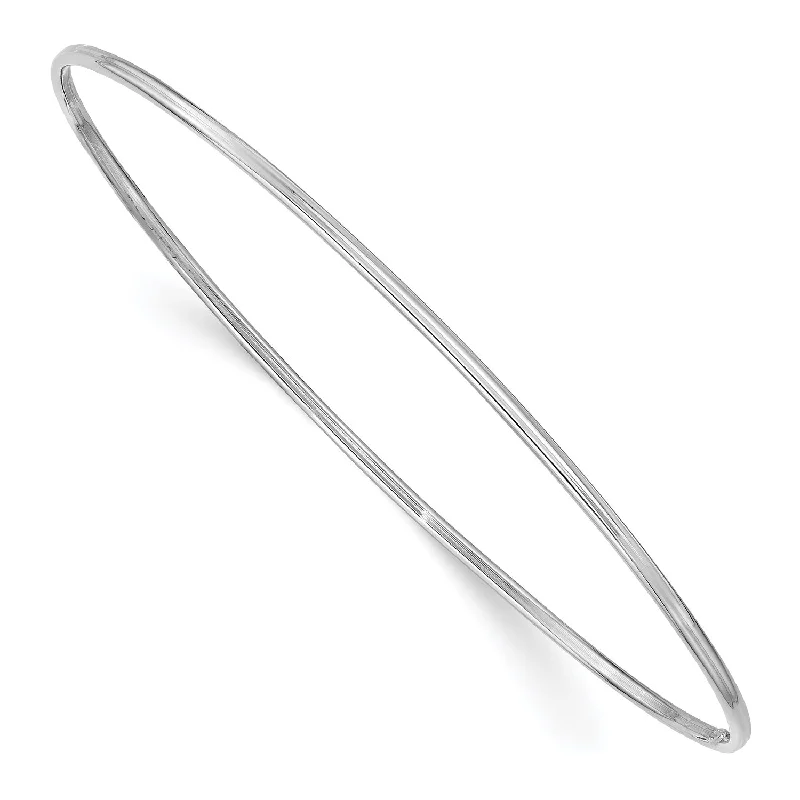 14KT White Gold 8-inch 1.5MM Bangle Slip-On Bracelet