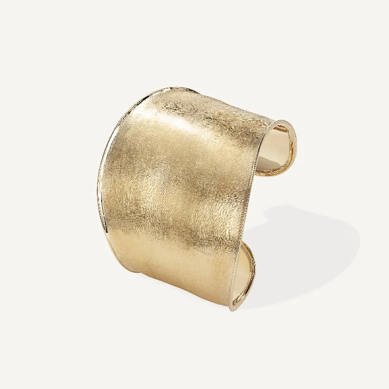 18K Yellow Gold Cuff, Large Width