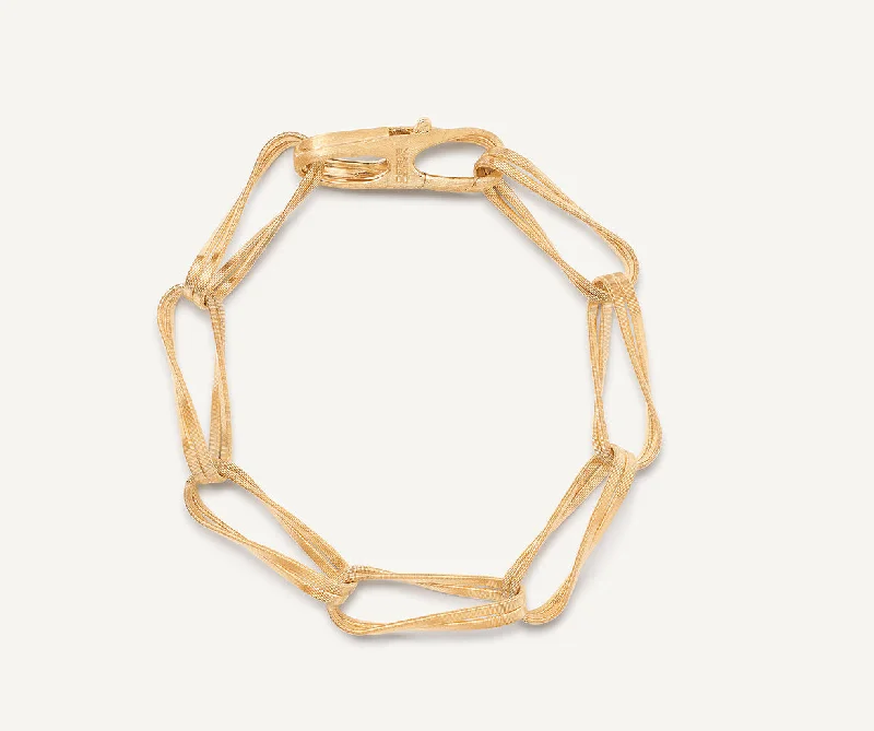 18K Yellow Gold Twisted Double Coil Link Bracelet