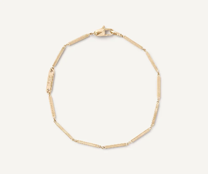 18K Yellow Gold Unisex Coil Chain Bracelet, Small