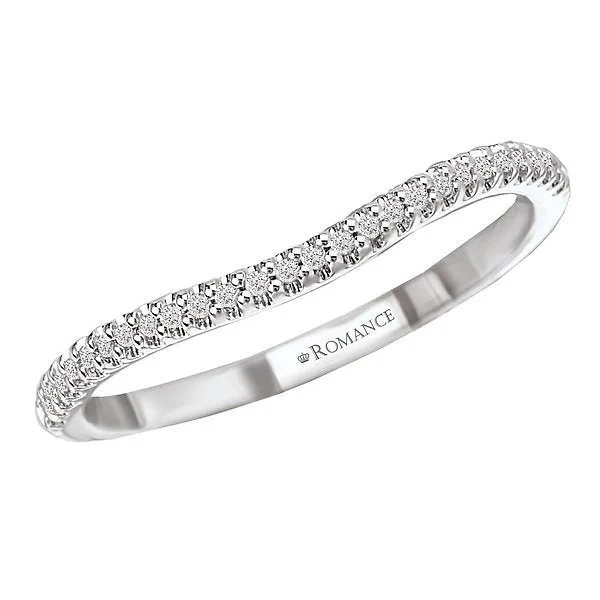 18KT WHITE GOLD .08 CTW DIAMOND CURVED BAND