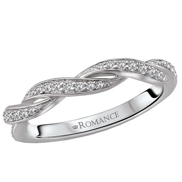 18KT WHITE GOLD 1/6 CTW ROUND DIAMOND BRAIDED TWIST BAND