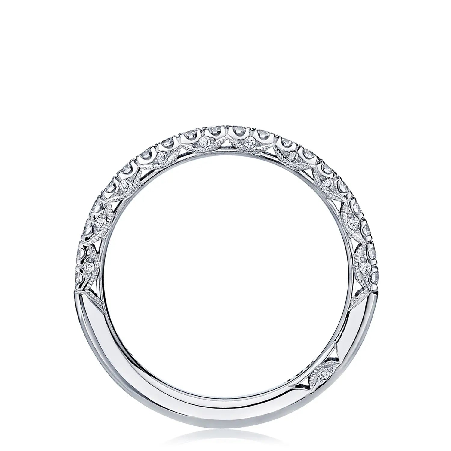 Tacori Petite Crescent French Pave Diamond Wedding Band - 2mm