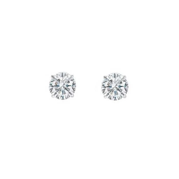 Opal Halo Ring Mountz Collection 1/3CTW Diamond Stud Earrings in 14K White Gold