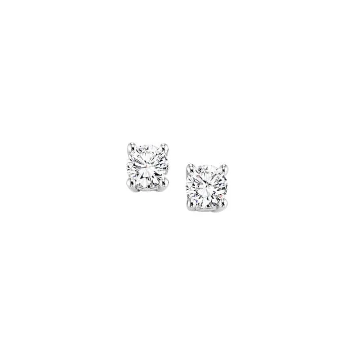 Elegant Diamond Ring Mountz Collection 1/10CTW 4-Prong Diamond Stud Earrings in 14K White Gold