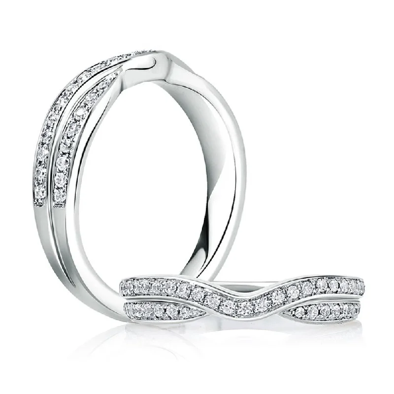 A. Jaffe Double Row Curved Wedding Band