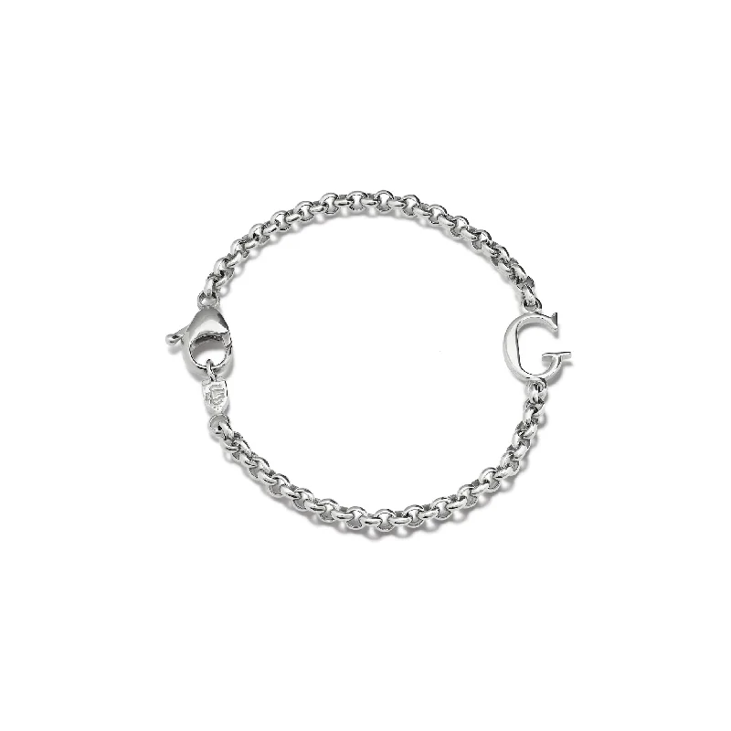 Alice Alphabet Initial Bracelet Silver