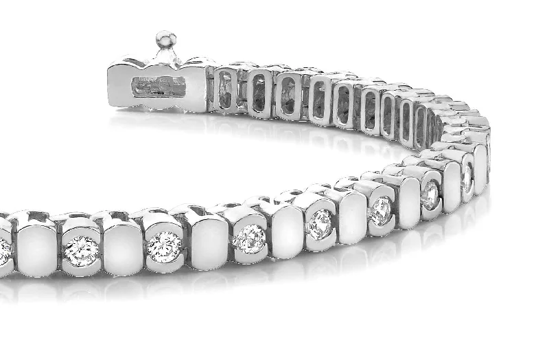 Alternating Bezel Diamond Bracelet with 2.88 ct.(finished) 3.25mm