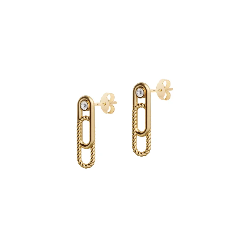 Emerald Cut Earrings Elements N°2 18K Gold Earring w. Diamond