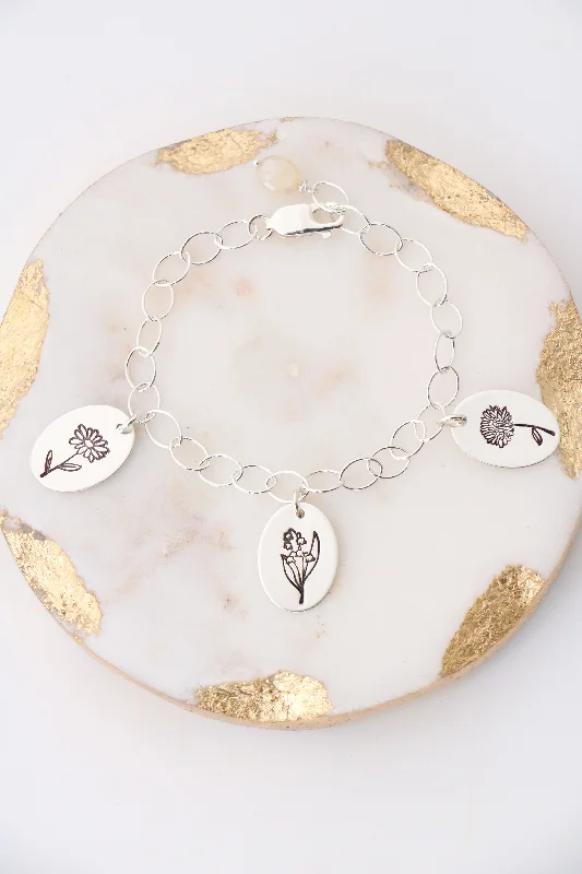 birthflower bracelet {sterling silver}