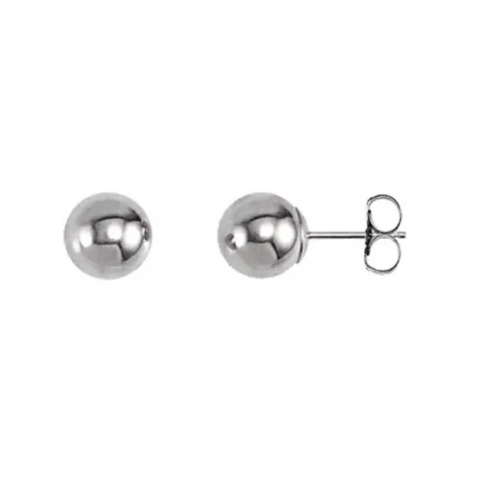 Delicate Chain Bracelet Mountz Collection 7MM Ball Stud Earrings in 14K White Gold