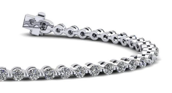 Classic Prong Set Diamond  Tennis Bracelet with 4.80 ct.(finished) 3.25mm