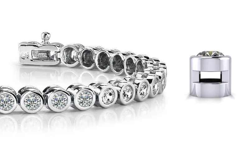 Classic Round Bezel Set Diamond  Tennis Bracelet with 4.00 ct.(finished) 3.0mm