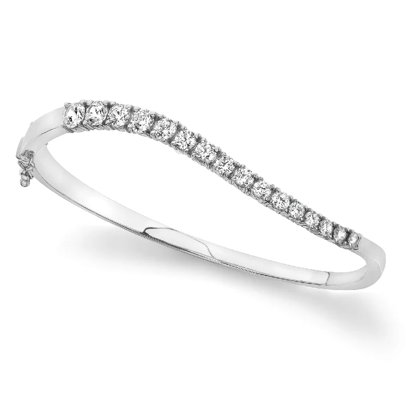 Curved Diamond Journey Bangle Diamond  with 1.97 ct.(finished)