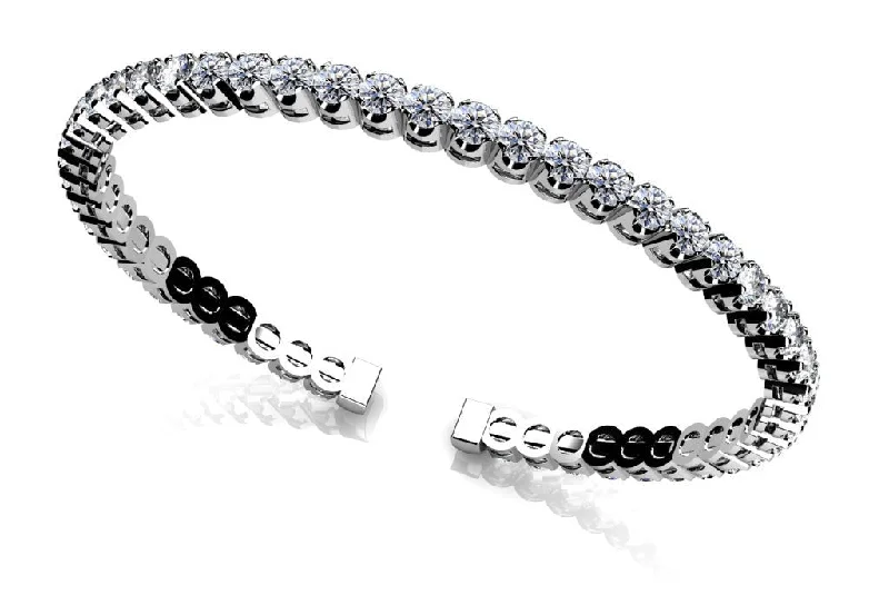 Curved Prong Flexible Diamond Bangle Bracelet with 3.00 ct.(finished) 2.75mm