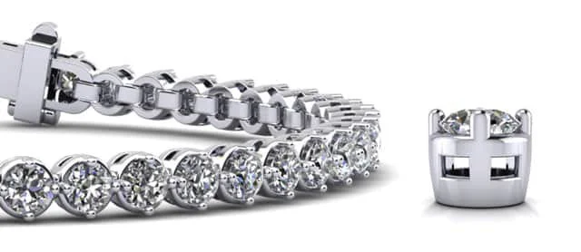 Dazzling Four Prong Diamond  Tennis Bracelet with 4.83 ct.(finished) 3mm