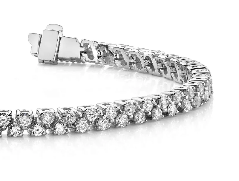 Diamond Checkerboard Two Row Tennis Diamond Bracelet with 4.90 ct.(finished) 2.25mm