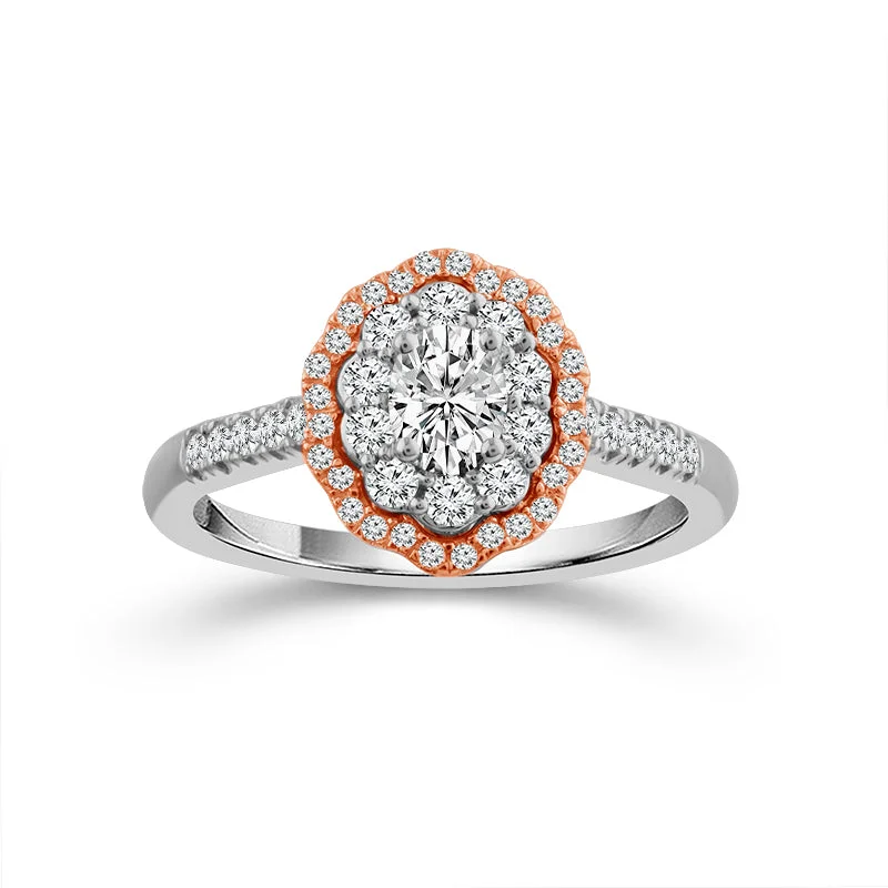 14K Two Tone 0.75 Ctw Diamond Ring