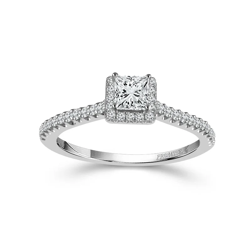 14K White Gold 0.50 Ctw Diamond Ring