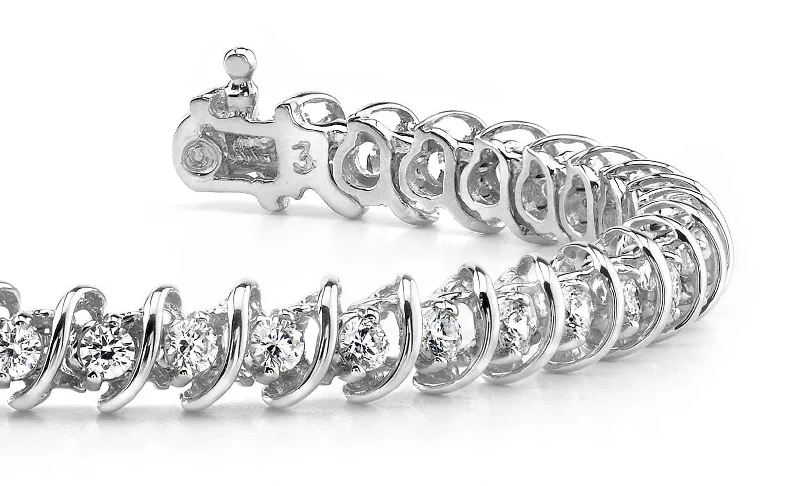 Diamond Swirl Link Diamond Tennis Bracelet with 4.00 ct.(finished) 3mm