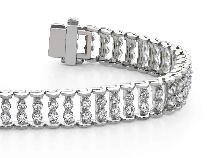 Double Diamond Candlestick Diamond Bracelet with 4.08 ct.(finished) 2.25mm