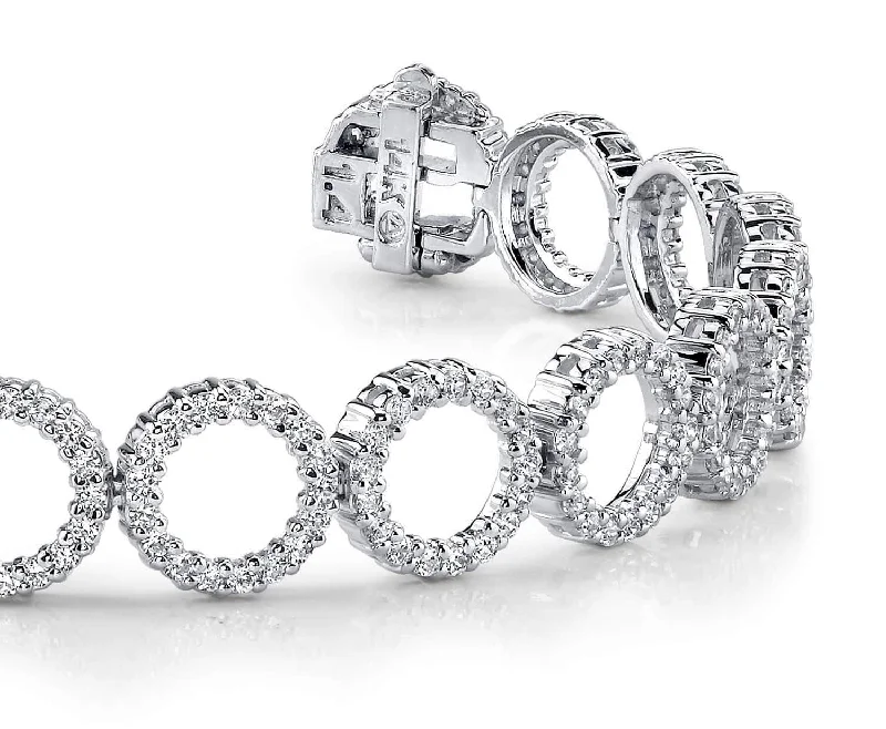 Dripping With Diamonds Circle Link Diamond Bracelet with 3.98 ct.(finished) 1.4mm