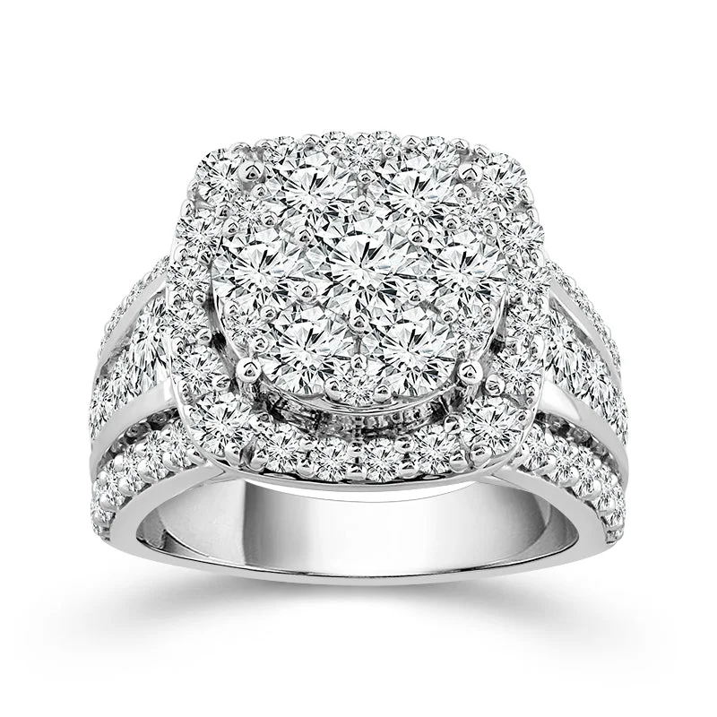 14K White Gold 4.00 Ctw Engagement Ring