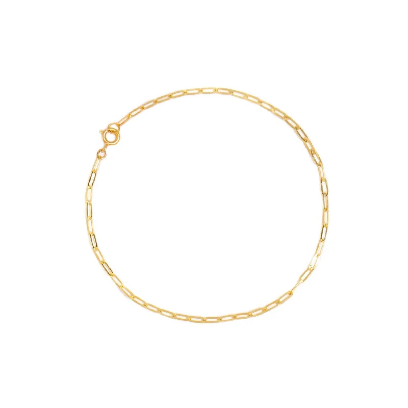 Flat Drawn Cable Bracelet | Solid 14k Gold