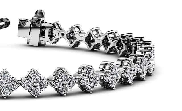 Fleur Diamond Cluster Diamond Bracelet with 4.43 ct.(finished) 2.25mm