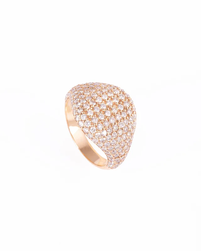 Pinky Full 18K Gold, Whitegold or Rosegold Ring w. Diamonds