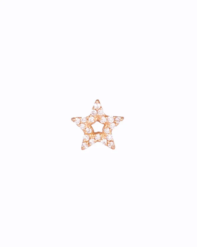 Three-Stone Diamond Ring Star 18K Gold, Whitegold or Rosegold Stud w. Diamonds