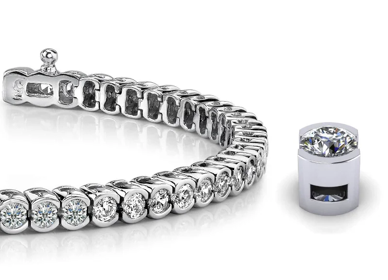 Half Bezel Confidence Diamond Tennis Bracelet with 5.02 ct.(finished) 2.9mm