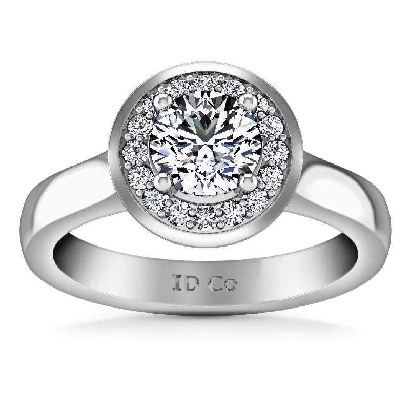 Halo  Engagement Ring Erica 14K White Gold