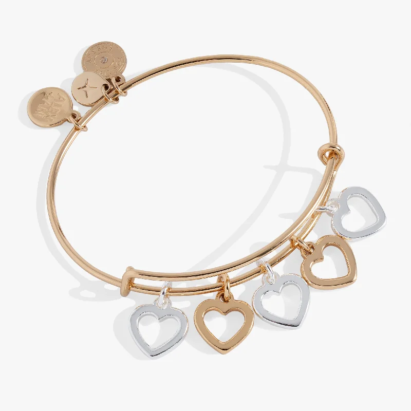 Hearts Multi-Charm Bangle