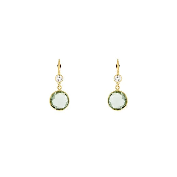 Opal Halo Ring 14K Gold 10 mm Round  Green Amethyst Earrings