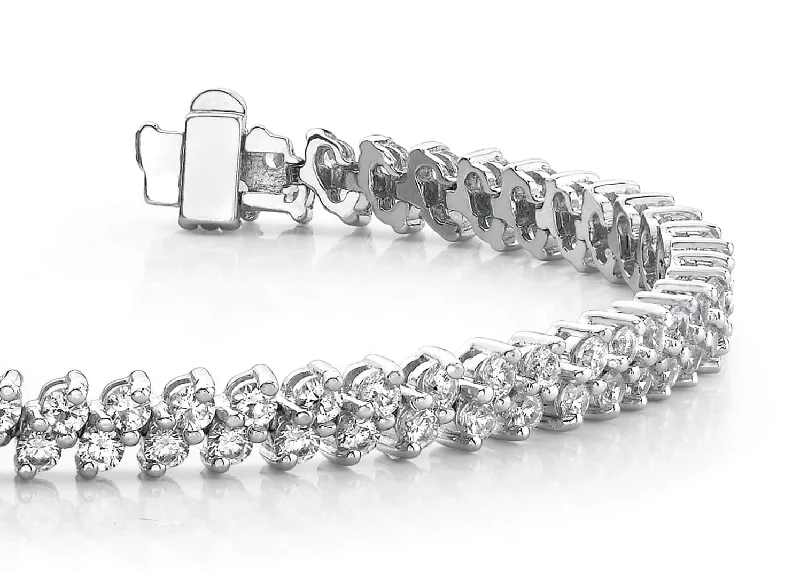 Italic Diamond Tennis Diamond Bracelet with 4.99 ct.(finished) 2.25mm