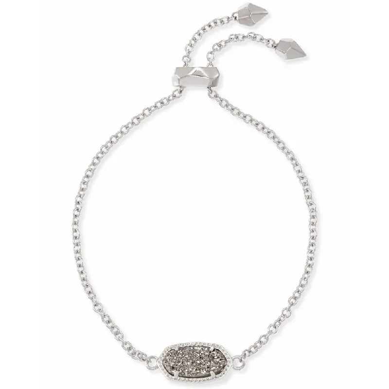 Kendra Scott Elaina Adjustable Chain Bracelet in Platinum Drusy