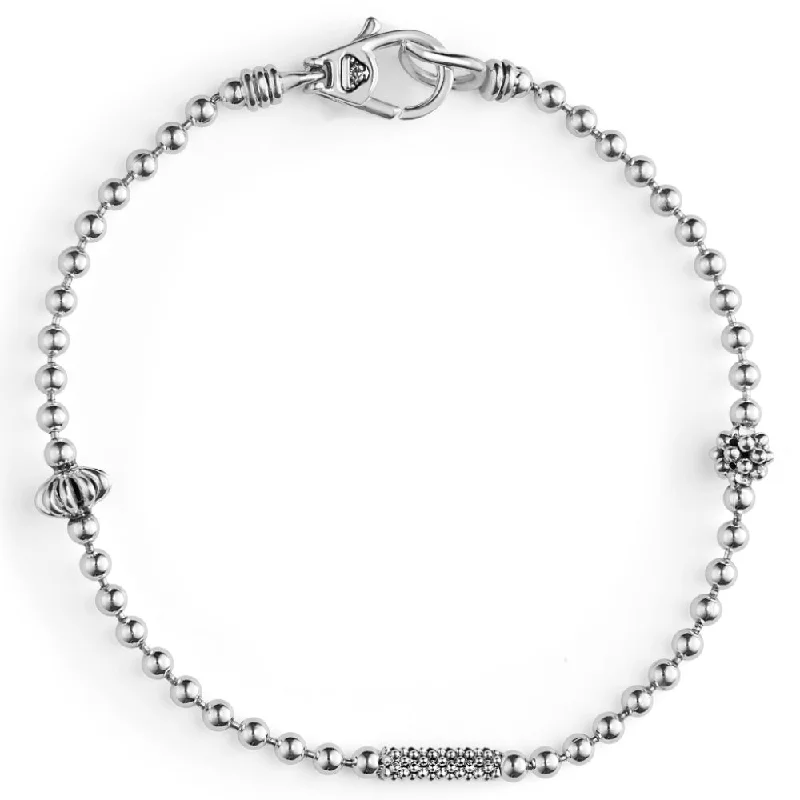 Lagos Silver Caviar Icon Beaded Bracelet