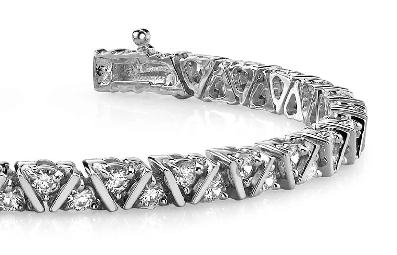 Leaning Fence Diamond Bracelet with 4.00 ct.(finished) 2.75mm