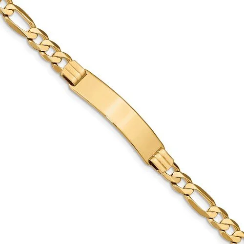 MEN'S 14KT 10MM FIGARO LINK ID BRACELET-8 INCHES