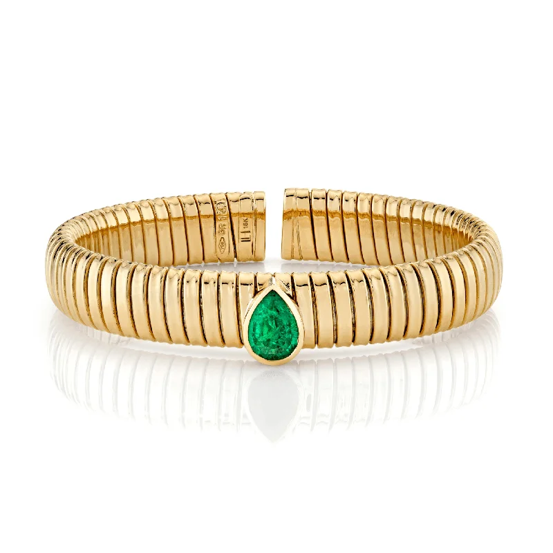 Ouroboros Cuff With Emerald