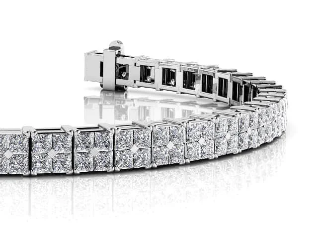 Princess Cut Diamond Illusion Diamond Bracelet with 4.68 ct.(finished) 1.5mm