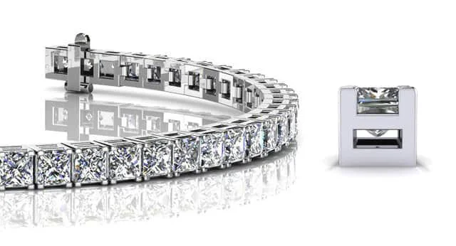 Princess Cut Dreams Bracelet Diamond  with 4.97 ct.(finished) 2.25mm