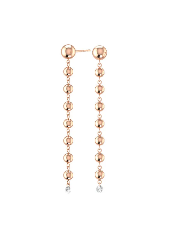 Modern Statement Ring Grand Cascade Nude 18K Rosegold Earrings w. Lab-Grown Diamonds