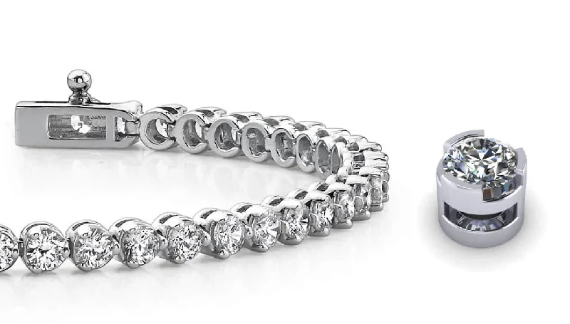 Round Prong Set Diamond  Tennis Bracelet with 5.00 ct.(finished) 3mm