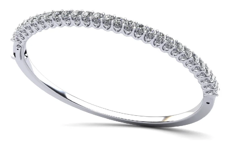 Sensational Sparkle Diamond Bangle Bracelet with 2.64 ct.(finished) 1.3mm, 2.5mm