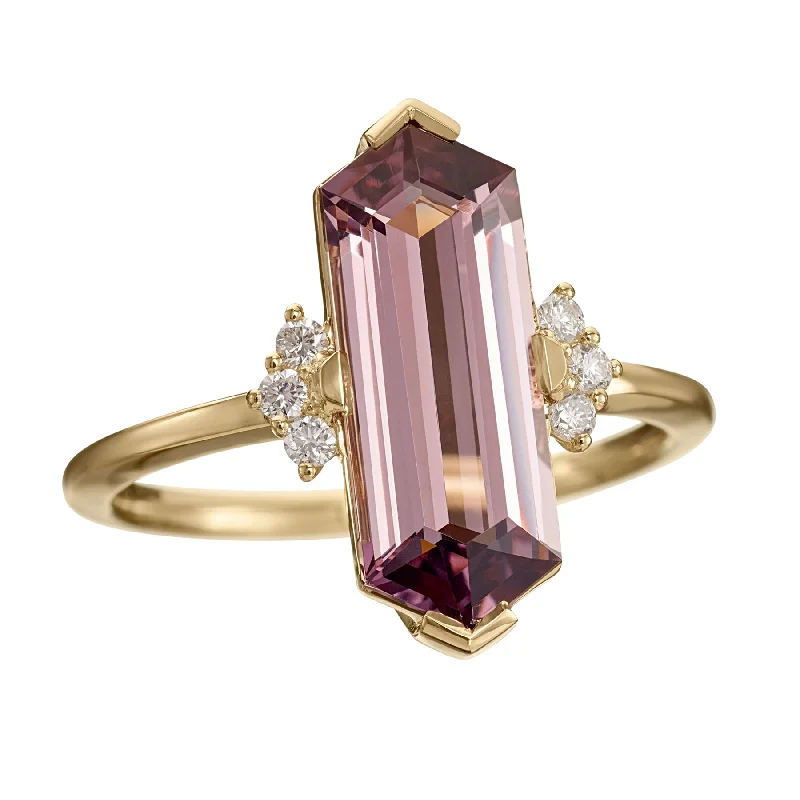 Seraphina OOAK Lilac Spinel & Diamond Winged Engagement Ring