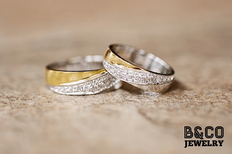 Sicily Two Tone Wedding Rings